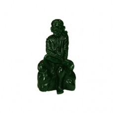 Sai Baba Statue In Green Jade (Gems Murtis)-GEM-SAI014